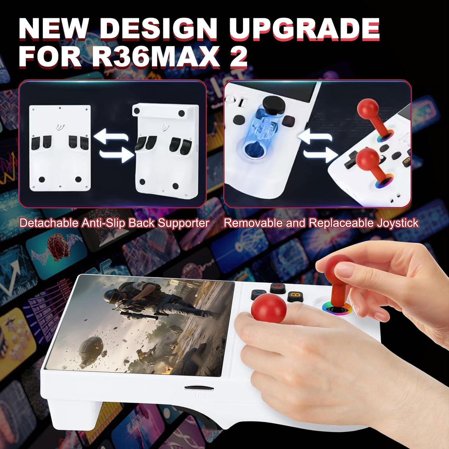 Handheld Retro Game Console R36MAX 2 (Latest Version), Portable Gaming Console with 4.5” IPS Screen, WiFi Multiplayer & Vibration, 128GB, Linux