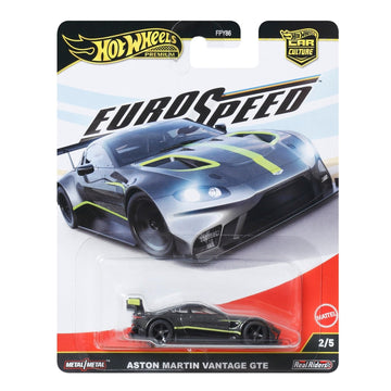 Hot Wheels Car Culture Premium 1:64 Scale Die-Cast Toy Aston Martin Vantage GTE with Real Riders Tires & Metal/Metal Body & Chassis, Eurospeed