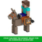 Mattel Minecraft Action Figures & Accessories 2-Pack, Steve & Donkey in 3.25-inch Scale, Collectible Toy Set