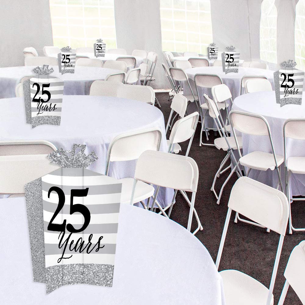 Big Dot of Happiness We Still Do - 25th Wedding Anniversary - Table Decorations - Anniversary Party Fold and Flare Centerpieces - 10 Count
