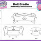 Matty's Toy Stop 18 Inch Doll Furniture Wooden Doll Rocking Cradle (Crib) with Pink Pillow & Cushion - (18" Pink/White Floral) Fits American Girl