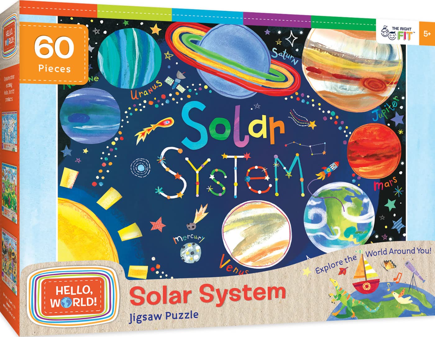 MasterPieces 60 Piece Solar System Puzzle for Kids - Astronaut Theme - 19"x14" - Fun & Educational