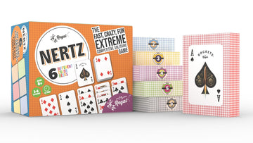 Regal Games Nertz Card Game for Kids & Adults - Decks of Cards 6 Pack - 6 Color Wide-Size Decks & Fun Playing Cards - Deck of Playing Cards for Poker