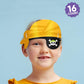 Big Dot of Happiness Pirate Eye Patch Paper Headbands, Colorful Pirate Ship Skull Party Favors for Kids, 16 Count