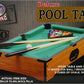 Matty's Toy Stop Deluxe 20" Wooden Table Top Pool (Billiards) Table with 15 Colored Balls, 1 Cue Ball, 1 Brush, 2 Pool Sticks, 2 Cubes of Chalk