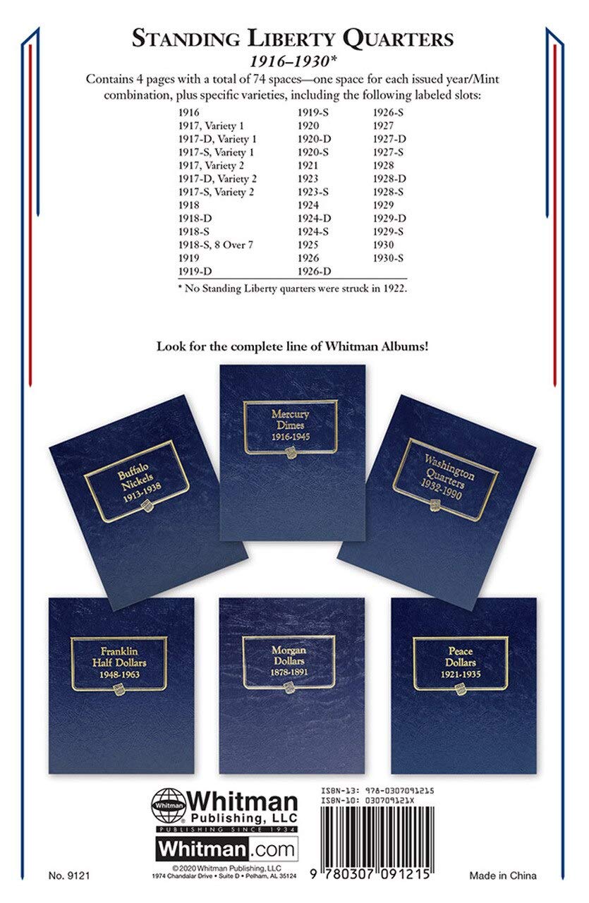 Whitman US Standing Liberty Quarter Coin Album 1916 - 1930 #9121