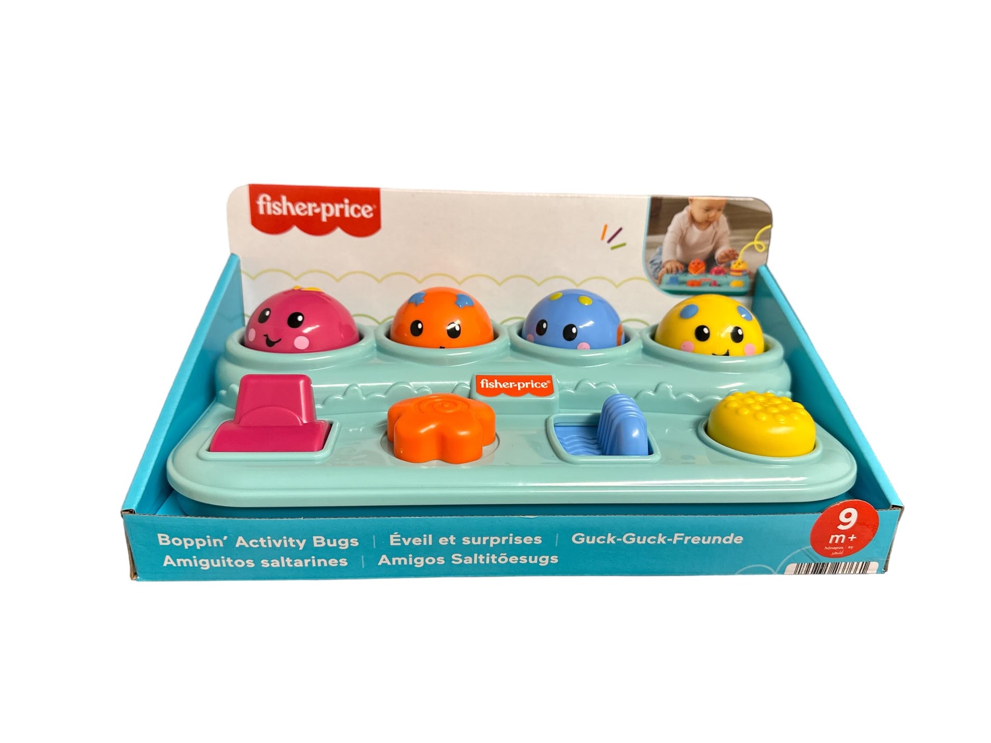 Fisher-Price Brilliant Basics Boppin' Activity Bugs, Pop-Up Infant Toy Development Academic New Version
