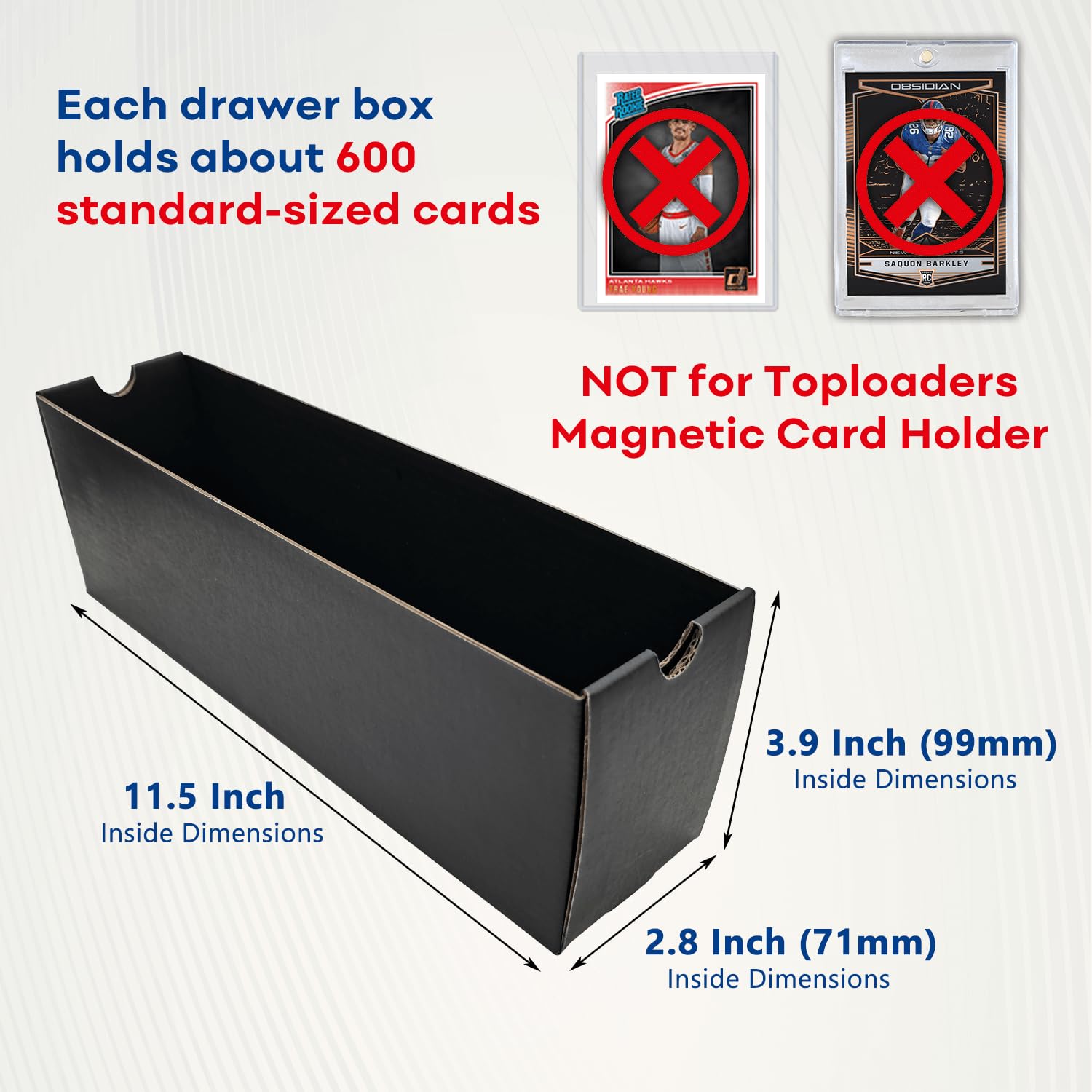 Fageverld Trading Card Storage Box, Collector Cardboard Card Box with 50 Dividers for MTG TCG Magic Baseball Sports Cards Collection, 12 Drawers