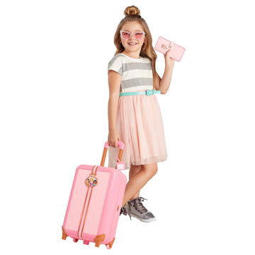 Disney Princess Travel Suitcase Play Set for Girls with Luggage Tag by Style Collection, 17 Pretend Play Accessoriespiece Including Travel Passport!