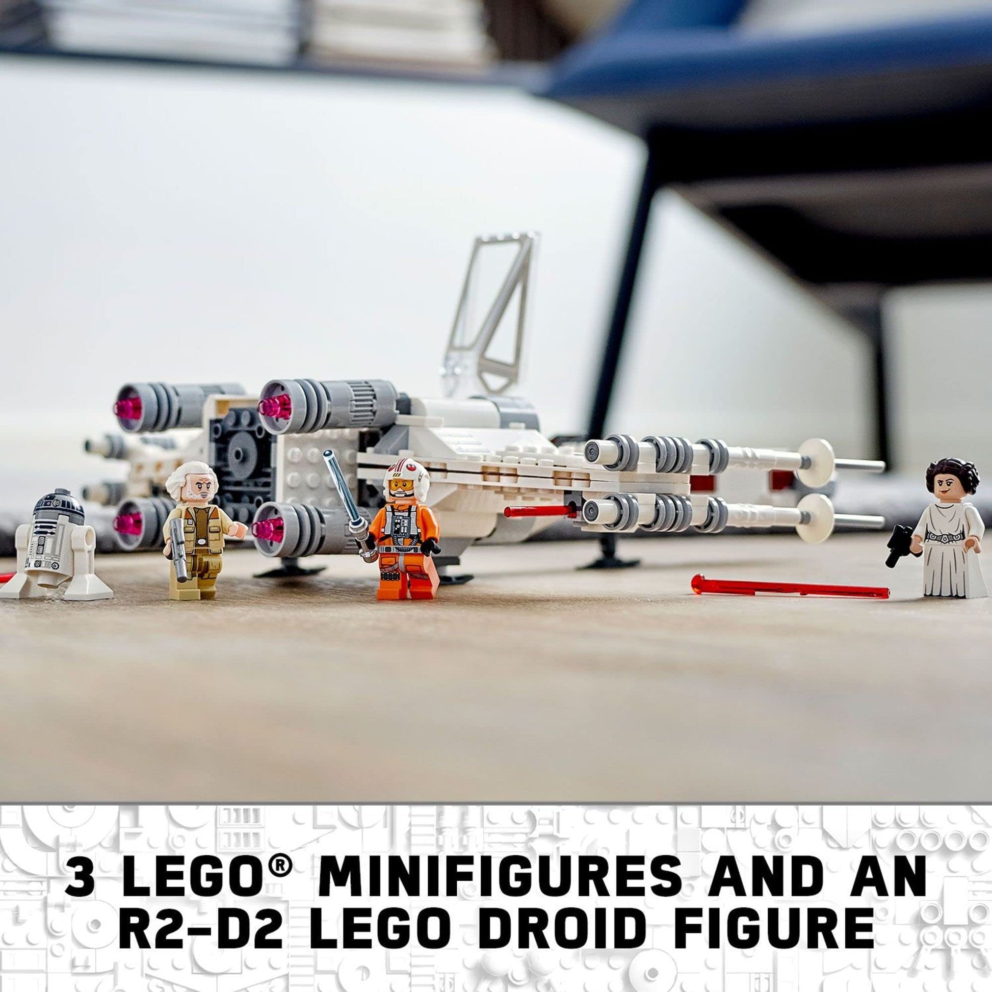 LEGO Star Wars Luke Skywalker's X-Wing Fighter 75301 Building Toy Set - Princess Leia Minifigure, R2-D2 Droid Figure, Jedi Spaceship from The Classic