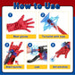 3 Sets Spider Web Shooters Halloween Party Favors Decorations for Kids Wrist Launcher Toys with Hero Gloves Auto Resetting Boards Spider Cape and Mask