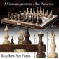 Wegiel Legate Luxury Wooden Chess Set for Adults and Kids - 18 Inch Handcrafted from Premium Beech and Birch Wood - Unique Folding Design with Chess