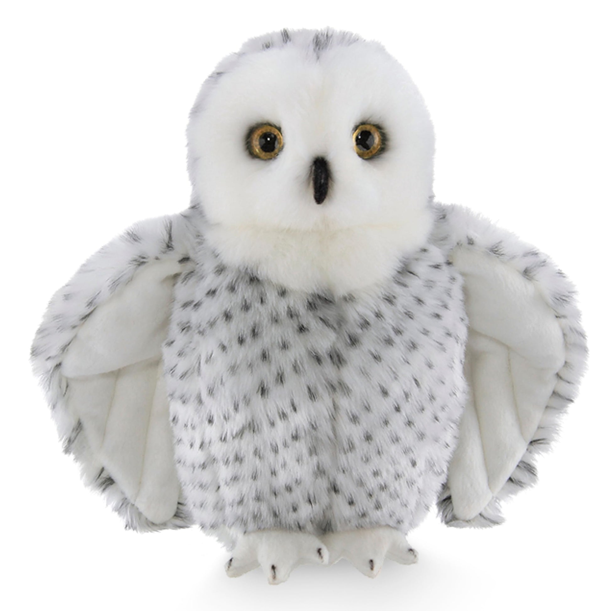 Bearington Blizzard Owl Stuffed Animal - 10" Realistic Stuffed Owl Plush Toy with Soft White Fur and Lifelike Details - Cuddly Plushies Gift for Kids