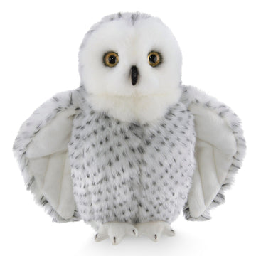 Bearington Blizzard Owl Stuffed Animal - 10" Realistic Stuffed Owl Plush Toy with Soft White Fur and Lifelike Details - Cuddly Plushies Gift for Kids