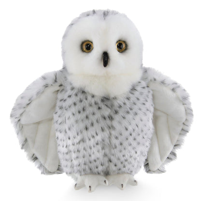 Bearington Blizzard Owl Stuffed Animal - 10" Realistic Stuffed Owl Plush Toy with Soft White Fur and Lifelike Details - Cuddly Plushies Gift for Kids