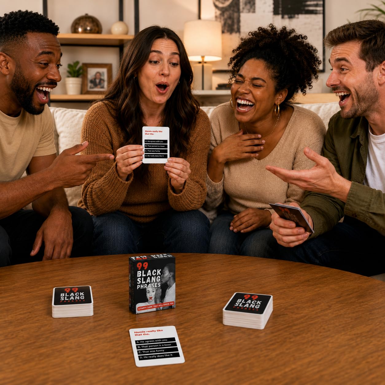 HARSTCO GAMES 99 Black Slang Phrases - A Funny Card Game that Helps You Learn the Slang Everyone Else Already Knows