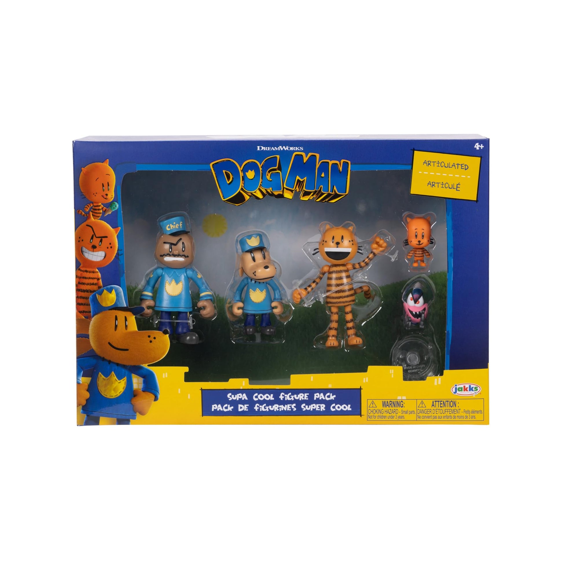 JAKKS Pacific Dog Man Movie Action Figures Multipack Set, Includes 2.5 Inch Scale Figures - Inspired by the Dog Man Movie Toys, Lil Petey, Petey