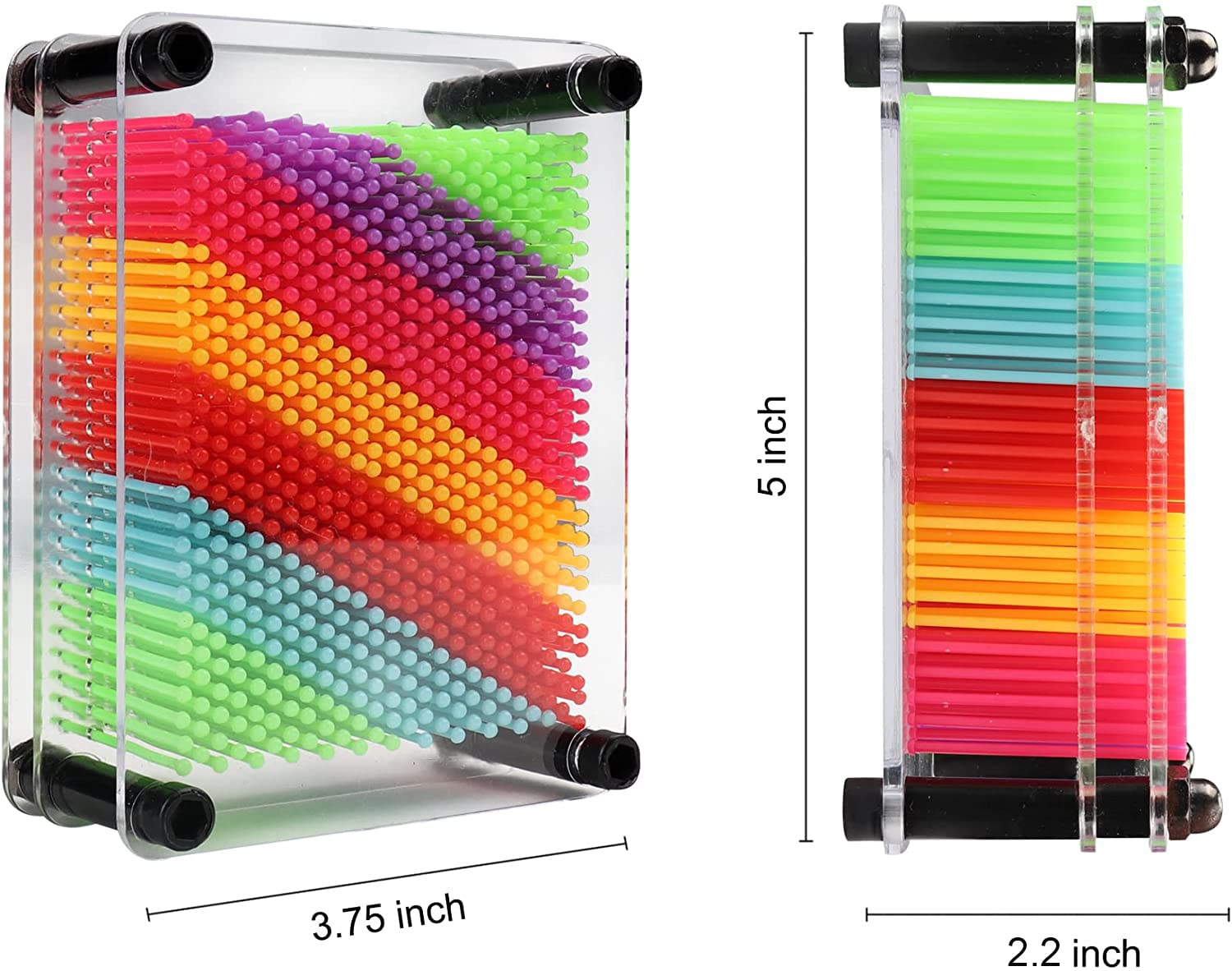ZZF-LYA 3D Pin Art Toy - Unique Plastic Colorful Pin Art Board for Kids, 3.7 * 5''Desk Board Game Inspire Imagination 3D Pin Impression Sculpture