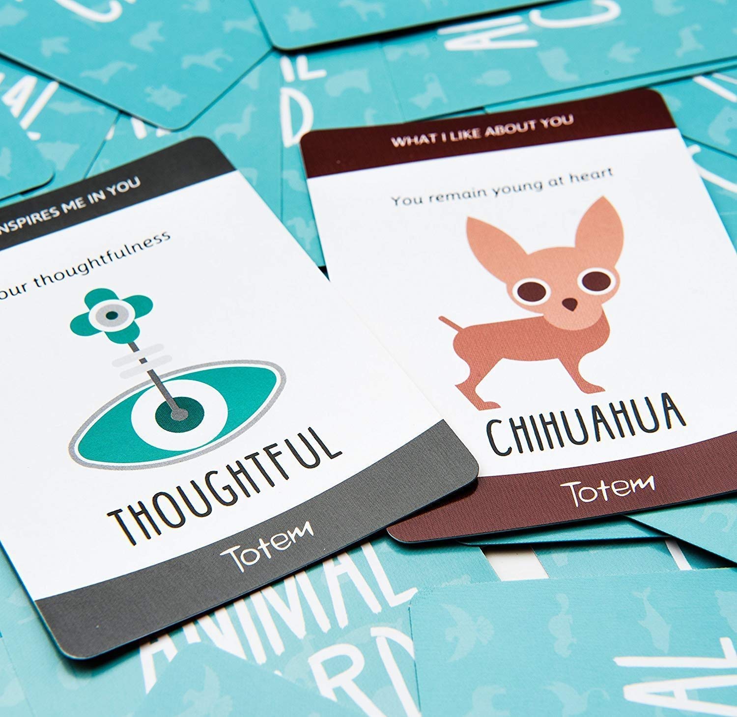 Totem Family Conversation Cards - Non-Competitive Family Bonding & Self-Esteem Card Game - Compliment & Question Cards for Kids, Teens, Adults - Team