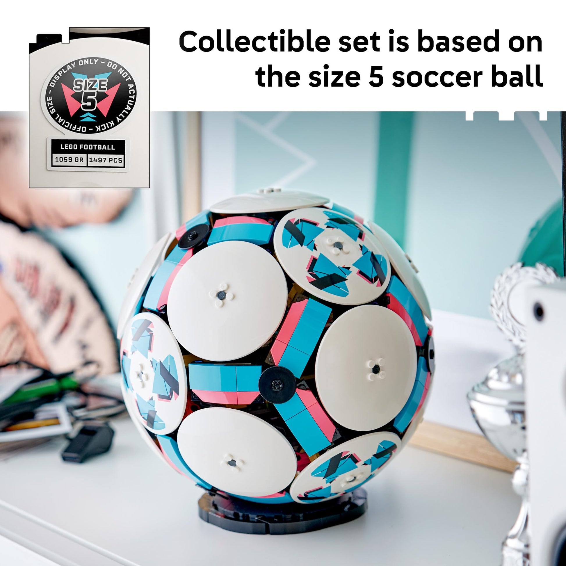 LEGO Editions Soccer Ball - Building Toy for Kids - Collectible Sports Decor for Boys & Girls, Ages 10+ - Includes Micro Stadium - Gift for Birthdays