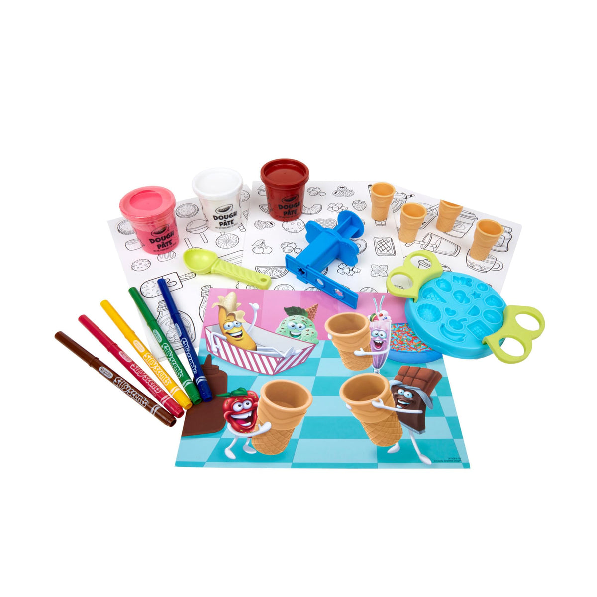Crayola Silly Scents Ice Cream Toy, Kids Modeling Dough, Play Food Toy with Scented Markers, Gifts 4+