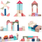 CICITOYWO Wooden Building Blocks Set Wood Kids Construction Stacker Stacking Preschool Learning Educational Preschool Toys Kit for Toddler 3+ Year Old