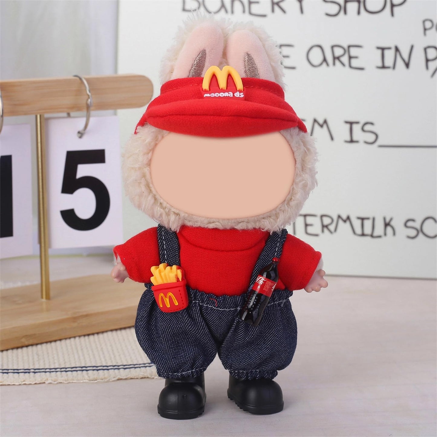 6 Pack Doll Clothes for LABUBU 17cm Doll, Exquisite Luxury Designer Outfits with Hats & Accessories, Cute Doll Clothing Set Suitable for Dress up