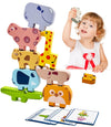 Cylazo Wooden Animal Puzzles for Toddlers - Sorting & Stacking Montessori Toys for 3 4 5 Year Old Boys Girls, Kids Educational Learning Toys Gift