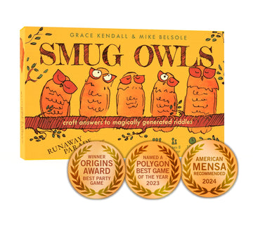 Runaway Parade Games Smug Owls Card Game - an Award-Winning Hilarious & Creative Riddle-Solving Party Game for Kids and Adults | Fun for the Whole