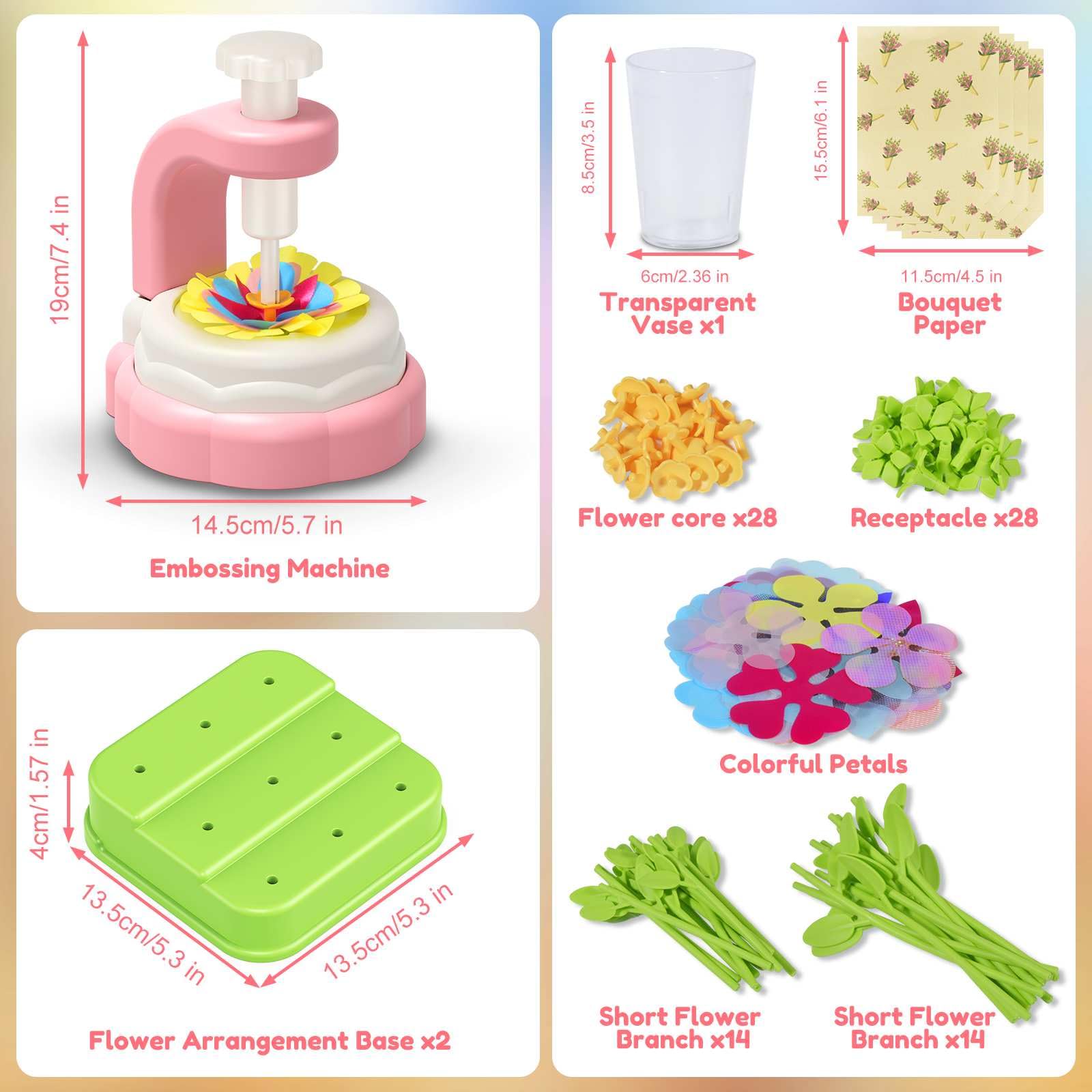 Arts Crafts For Kids Ages 4-8?5 6 7 8 9 10 year old Girl Birthday Gift Ideas,christmas stocking stuffers Creative Craft Diy Fabric Flower Bouquets