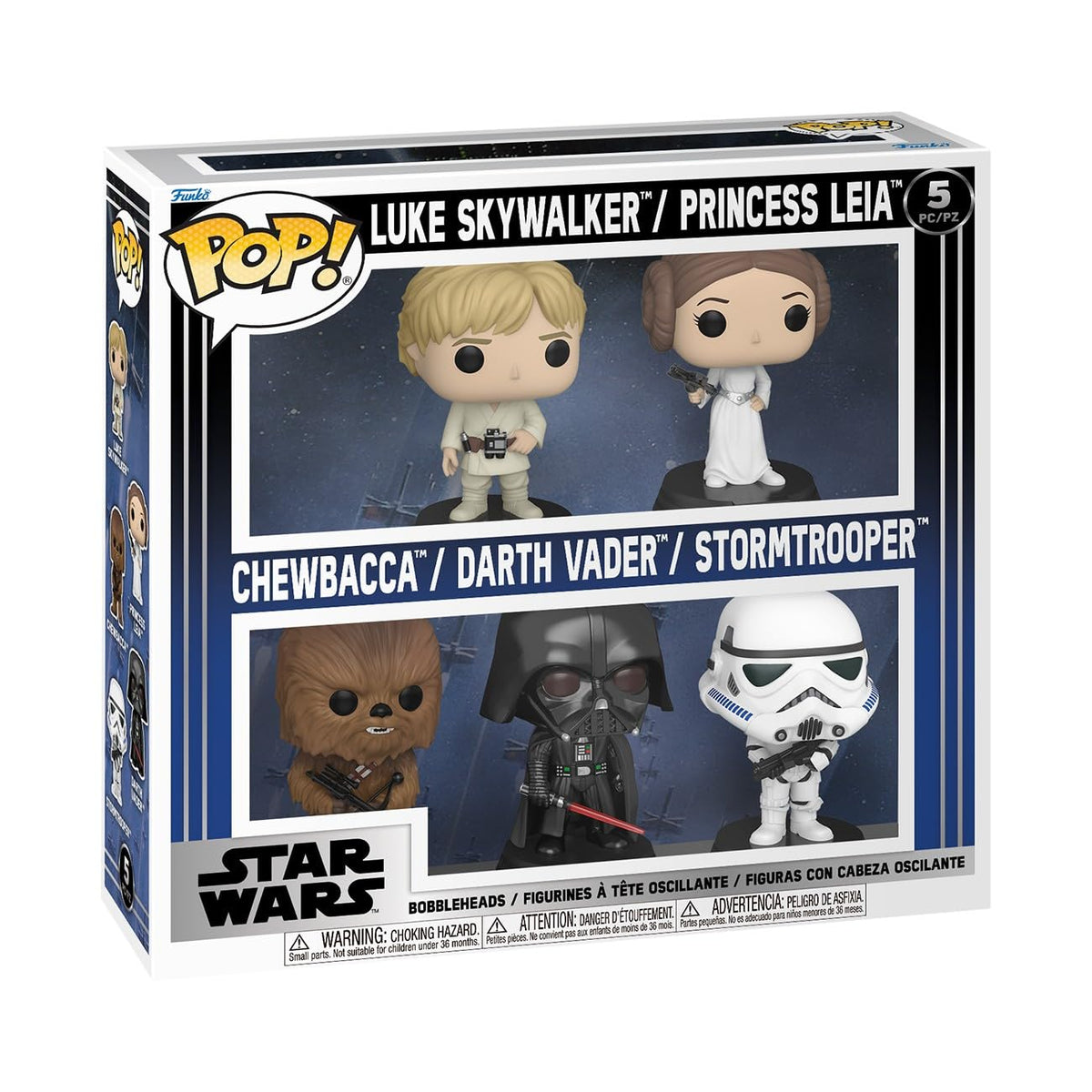 Funko Pop! Star Wars: Luke/Leia/Chewbacca/Vader/Stormtrooper, 5-Pack