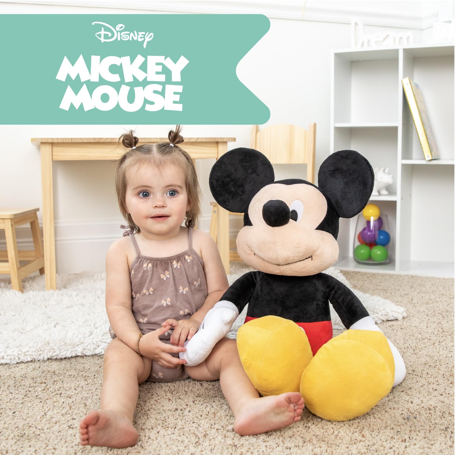 Disney Baby Mickey Mouse Stuffed Animal Plush Toy, 25 Inches