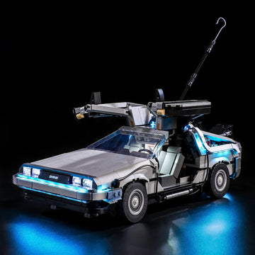 YEABRICKS LED Light Kit for Lego - Creator Expert Back to The Future Time Machine Building Blocks Model, LED Light Set Compatible with 10300(Lego Set