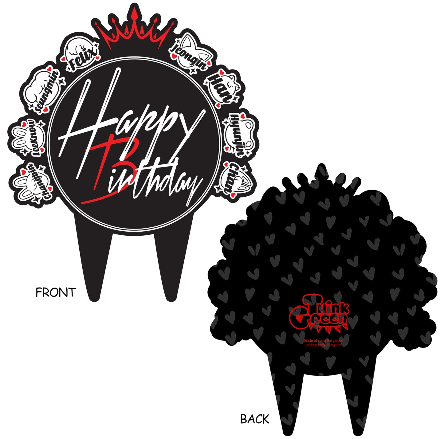 Stray Kids Birthday Cake Topper for Kpop Party Decorations