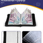 Baseball card binder 4-Pocket holds 400 cards, 100 pages side-loading, PU leather zip waterproof cover, acid-free pages, for home storage & card