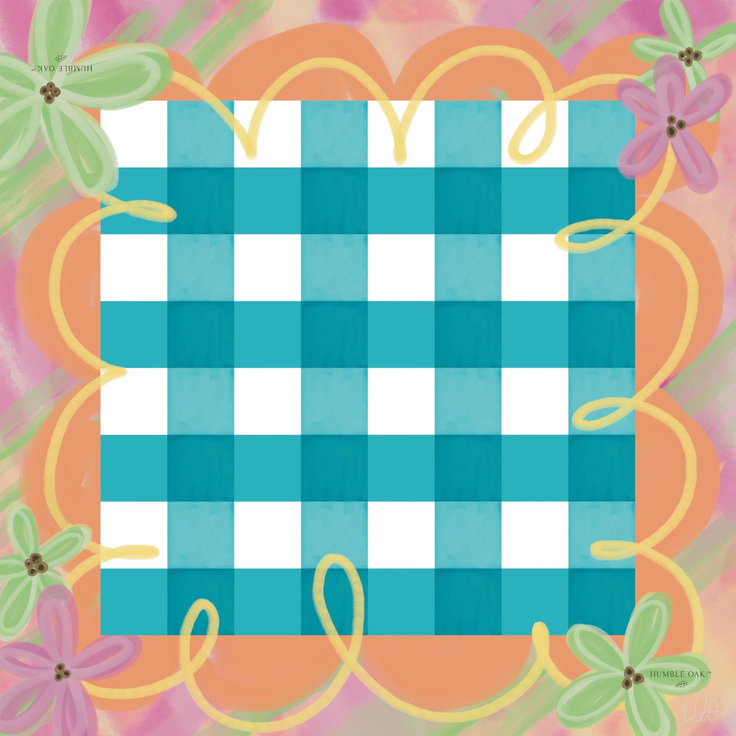 Humble Oak Co. Large Neoprene Mahjong and Craft Mat - Bright Spring Waterproof Table Protector, Non-Slip Table Cover for Gaming, Arts, Crafts, & Home