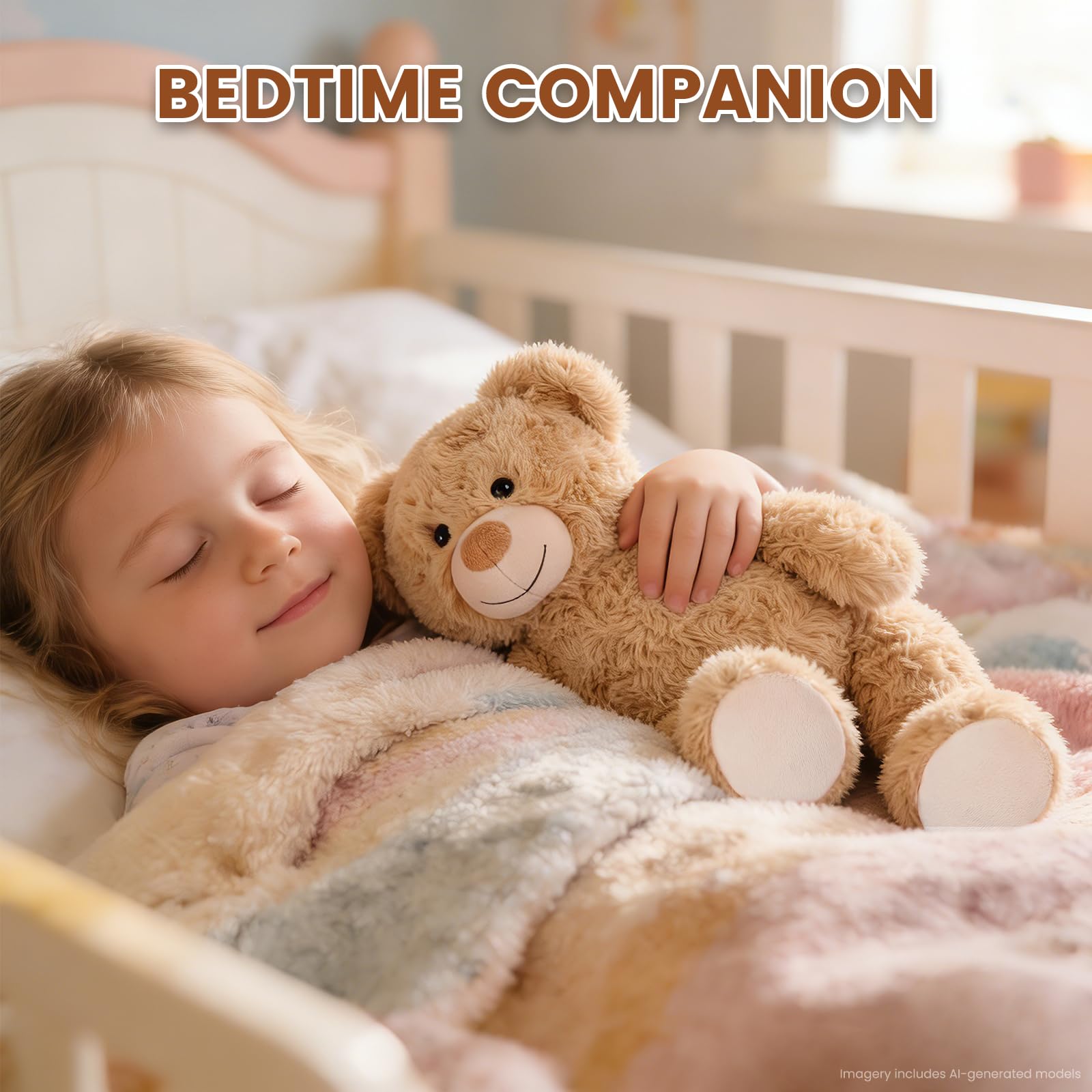 SuzziPals Teddy Bear Stuffed Animal Heating Pad for Period Cramp, Bear Gift