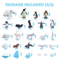33 PCS Arctic Animals Figurines Set, Winter Animals Toy Figures With Display Box, Diorama Project Supplies Include Polar Bear, Penguin, Trees, Igloo