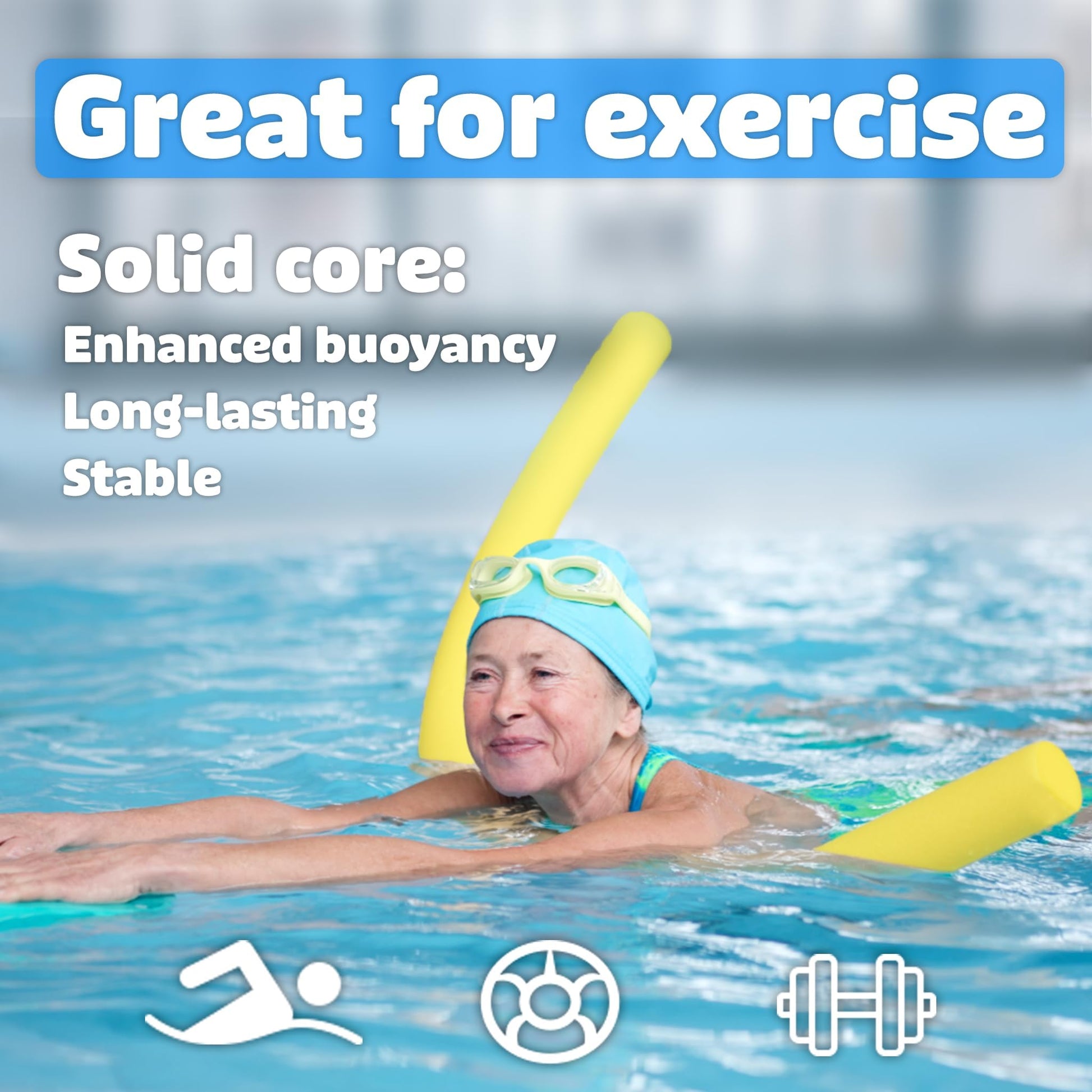 Oodles of Noodles Solid Deluxe Pool Noodles - 3 Pack, 55 Inch
