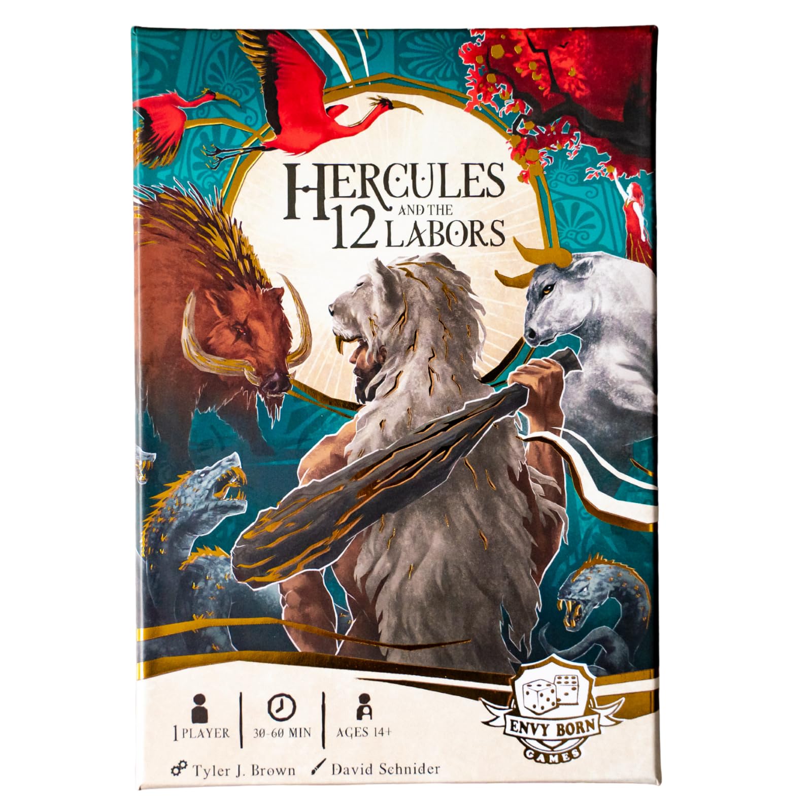 Envy Born Games Hercules and the 12 Labors - Solo Card & Dice Game | Mythology Strategy Adventure | Complete Epic Quests, Battle Monsters & Unlock