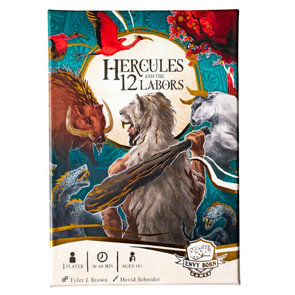 Envy Born Games Hercules and the 12 Labors - Solo Card & Dice Game | Mythology Strategy Adventure | Complete Epic Quests, Battle Monsters & Unlock