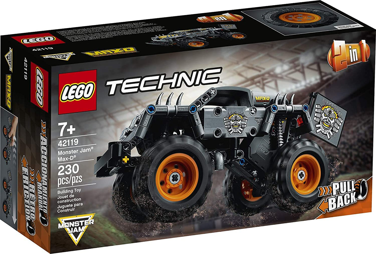LEGO Technic Monster Jam Max-D 42119 Model Building Kit for Boys and Girls Who Love Monster Truck Toys, New 2021 (230 Pieces),Multicolor