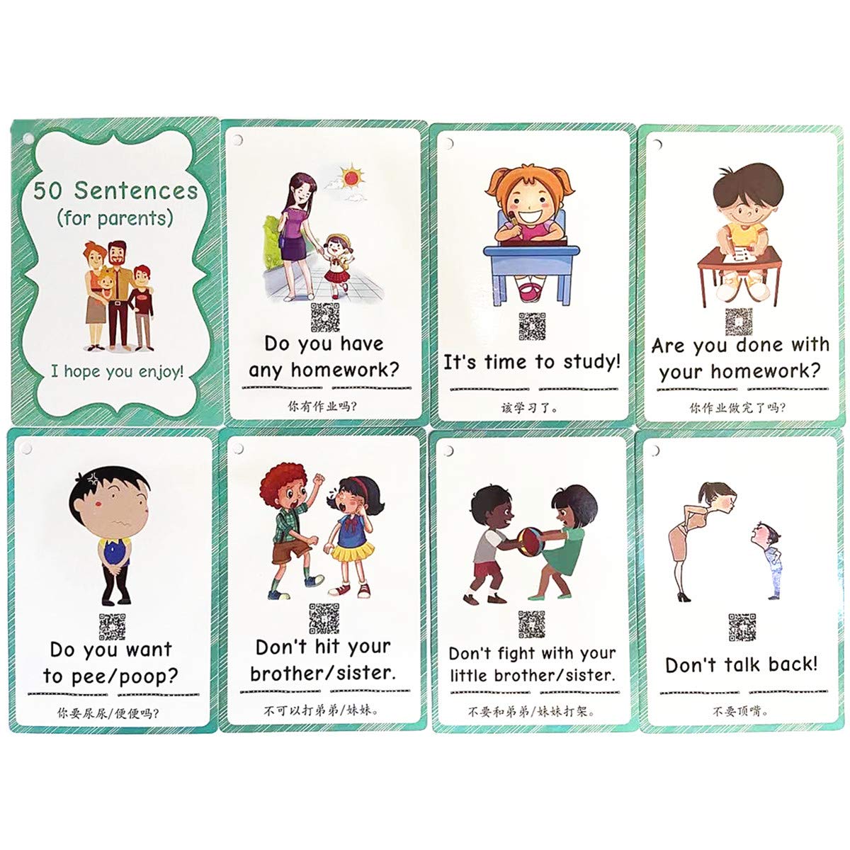 100 Parent-Child Daily Conversation Starters Cards with Picture