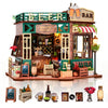 DIY Wooden Miniature House & Book Nook Kits, Bistro Modern Styles Doll House with LED Lights, Furniture, Beginner-Friendly for Adults & Teens,