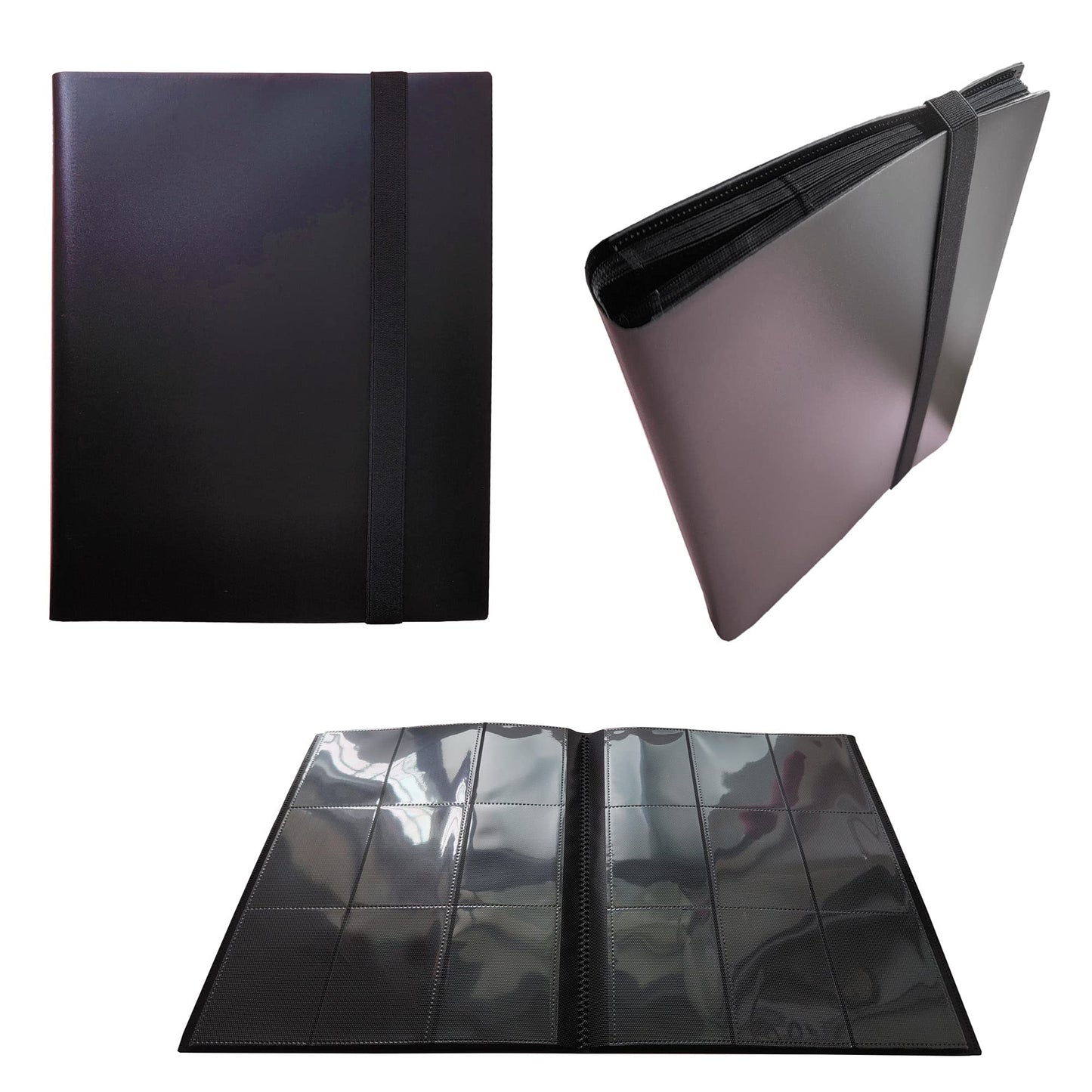 PKMLIFE Trading Card Binder Holder, 9 Pockets Collection Card Album Sleeves for Baseball Yugioh MTG Cards, Collectable Sports Card Binder Storage