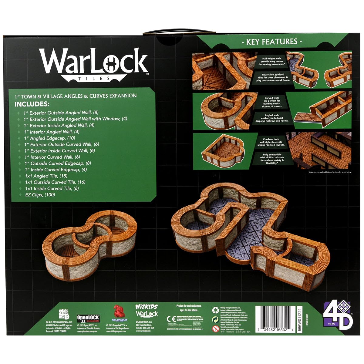 Warlock Tiles: Expansion Pack - 1 in. Town & Village Angles & Curves | WizKids