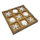Wowme Wooden Tic - Tac - Toe Beach Game Board with Sand Dollars & Starfish - Perfect for Family & Party Fun