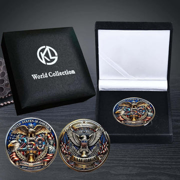 250th Anniversary USA Challenge Coin Display Case/Holder/Stand with Unite States Individual Collectible Coins,Gifts for Veteran