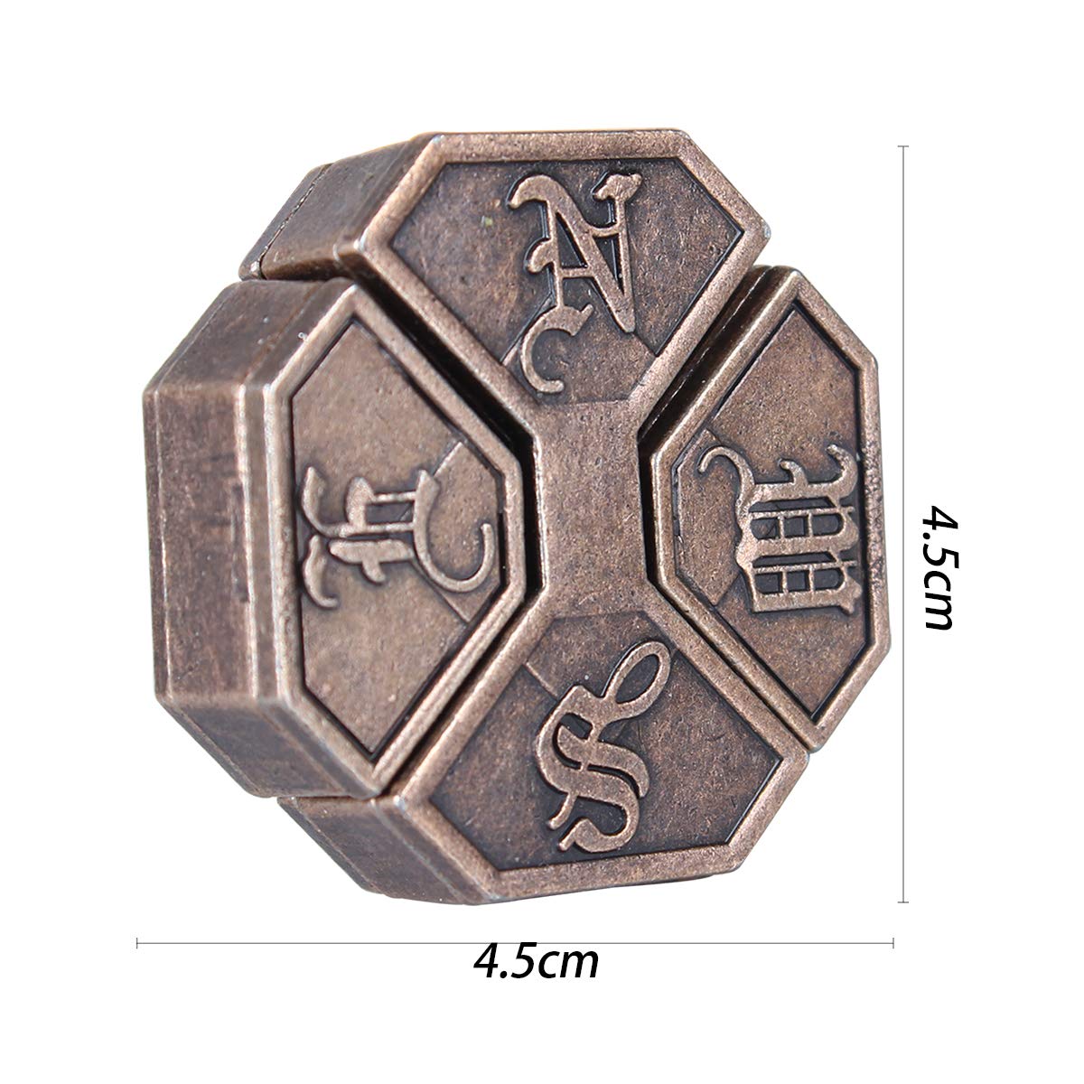 Brain Teaser Puzzle for Adults Puzzles Metal Hole Lock Adult Educational Toy Jigsaw IQ Puzzle (Orange)