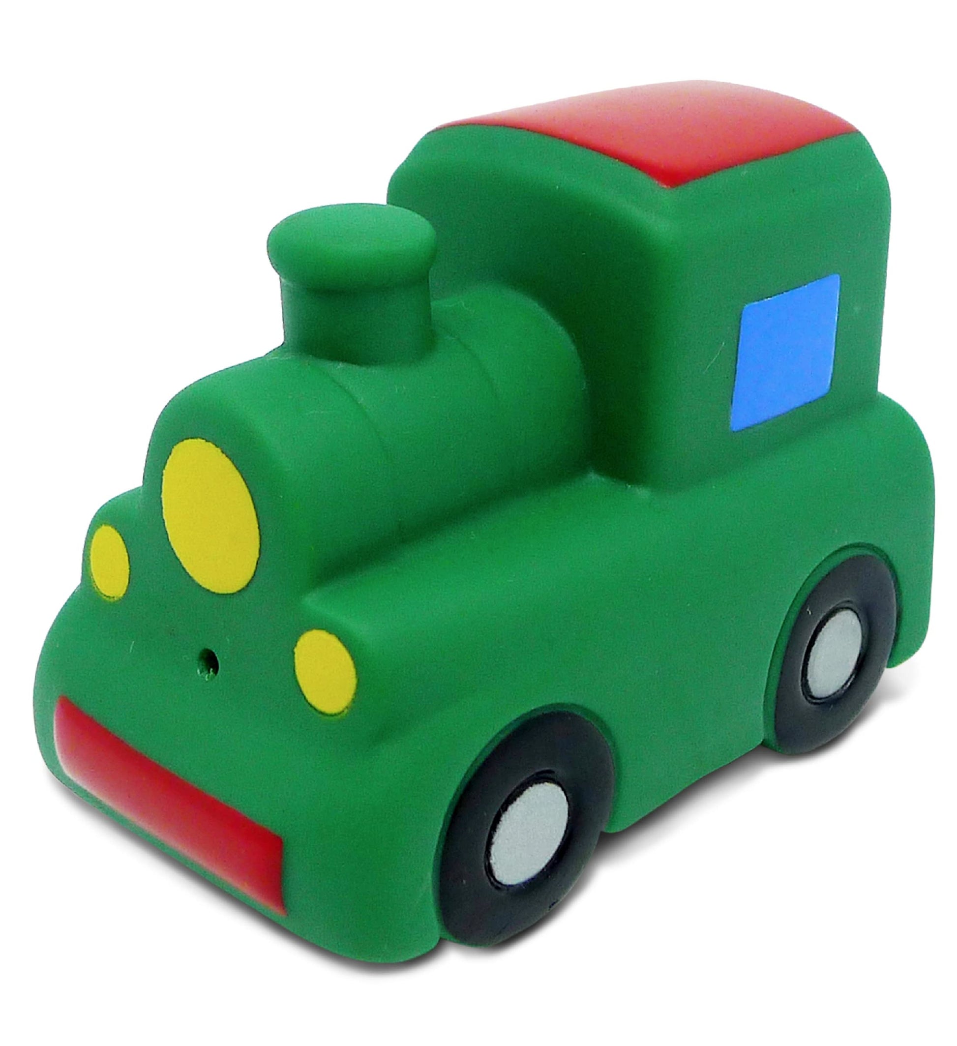 DolliBu Train Buddy Squirter Bath Toy - Floating Rubber Green Bath Time Toy Train for Toddlers, Fun Bath Toys for Bathtub, Pool, and Beach, Toddler